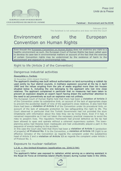 Environment and the EC